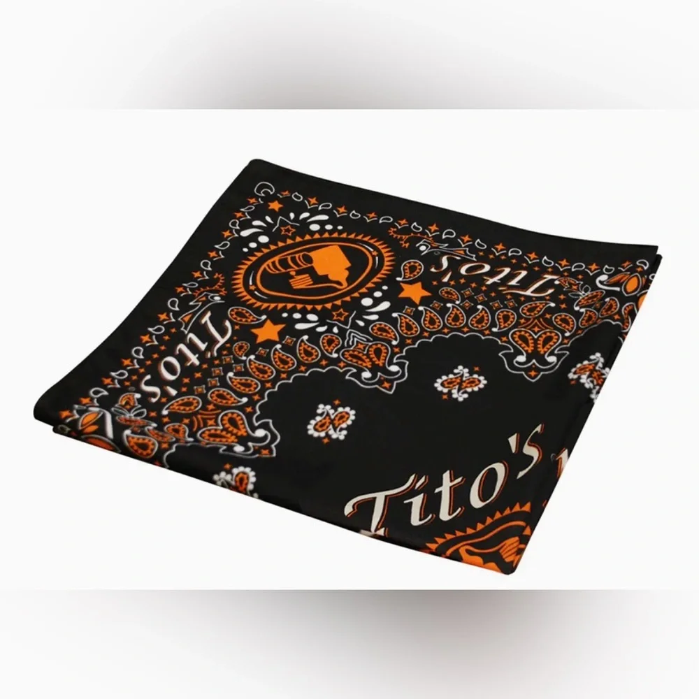 Tito's Black and Orange Bandana-Style Tapestry